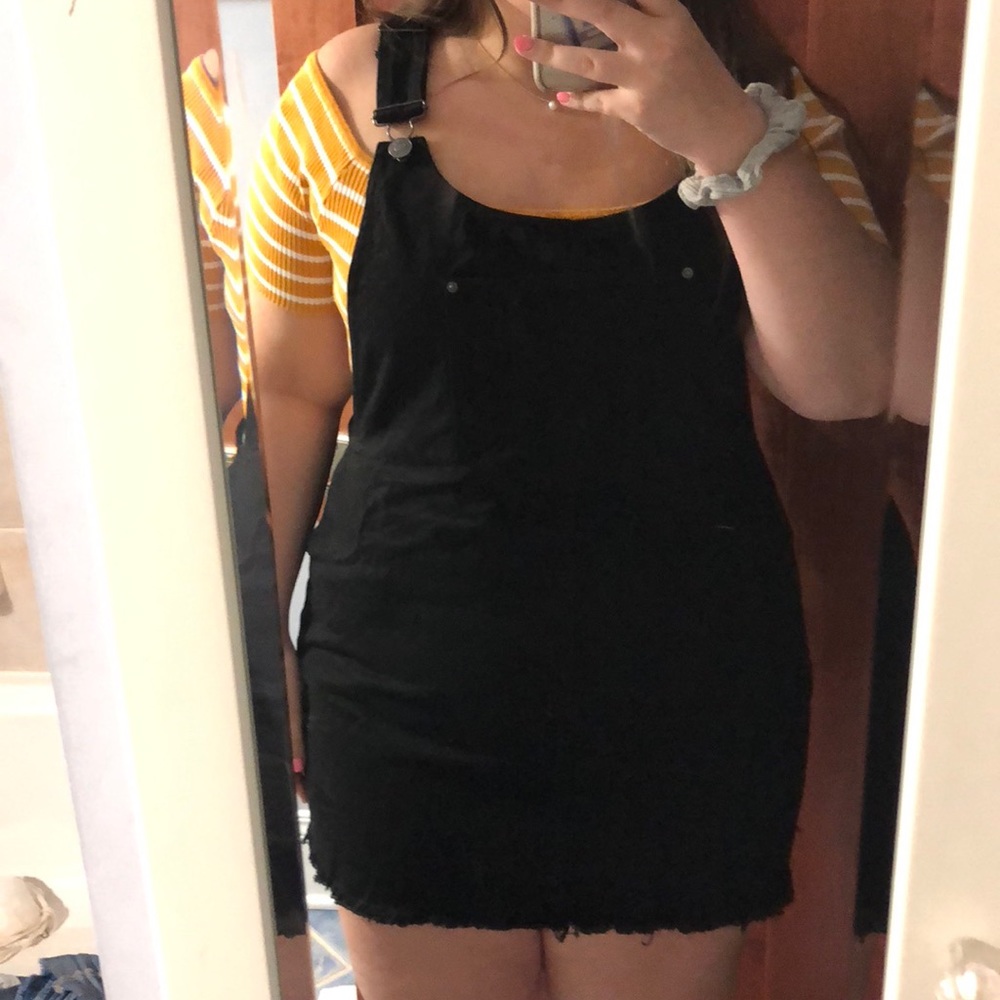 Black overall dress